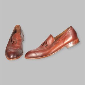 Beckett Simonon Bernard Tassled Loafer Mens Size 14 Cherry Brown Leather Oxford